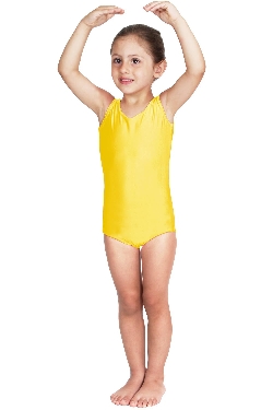 BODY DANZA LYCRA SMANICATO GIALLO BABY